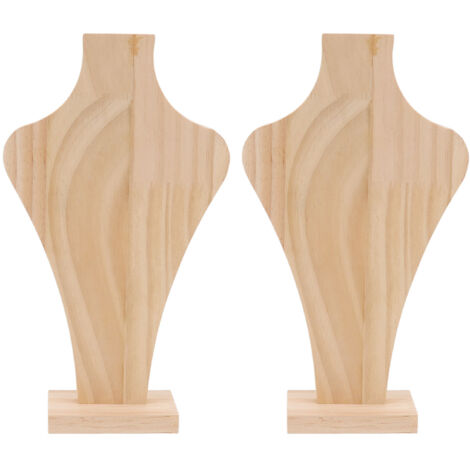 2 pièces Support de Présentation pour Collier en Bois Léger, Forme Vase, Rack à Bijoux en Bois Massif pour Exposition Maison et Professionnelle