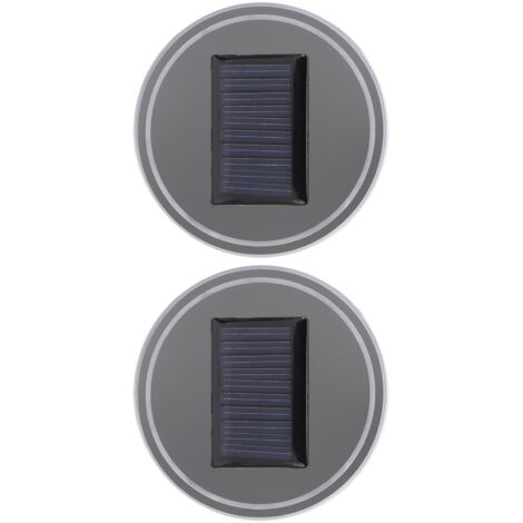 2 Pièces Support de Tasse LED à Induction Solaire et Vibrations pour Ambiance Intérieure de Voiture
