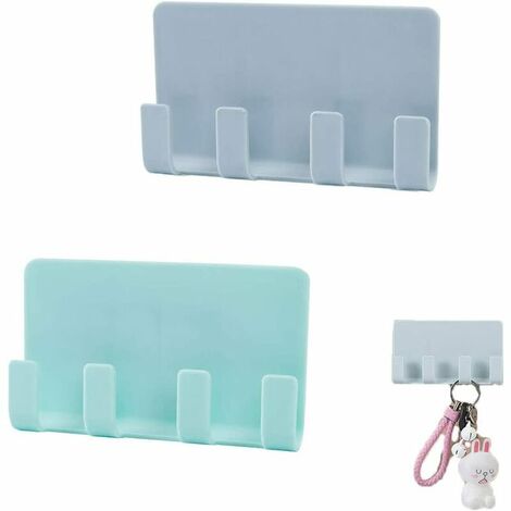 2 Pièces Support de Téléphone Portable Mural, Support De Télécommande Mural, Support de Clé Auto-Adhésif PP avec Quatre Crochets pour Smartphone, Télécommande, Chapeaux (2 Couleurs)