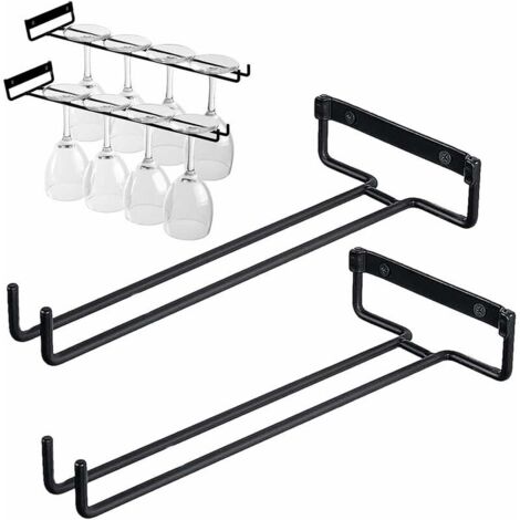 2 Pièces Support De Verre Porte Verres, Porte Verres à Vin Suspendu En Métal, Porte Verres Suspendu, Support De Verre à Vin, Support De Verres Porte Verre, Avec Vis, Pour Verre à Vin, Verre à Bière