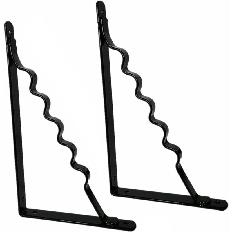 2 pièces Support d'étagère fer,Tablette Flottante triangulaire Support Etagere Equerre Murale de cloison murale trépied Cadre Support (245×150mm)