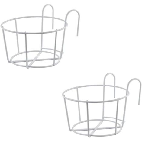 2 Pièces Support Fleurs Rond Crochet,Support Jardiniere Balcon Rond,Support Pot Métal Clôture,Pot Plante Garde Corps Suspendu Clôture,Convient pour Balcon,Jardin,Clôture,Intérieur Et Extérieur