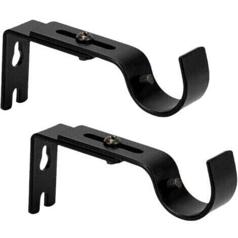 2 pièces support mural réglable support de tringle à rideau support de tringle à rideau en acier inoxydable avec vis supports de tringle à rideau pour tringle à rideau tringle à vêtements，ferreux