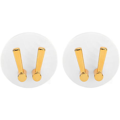 2 Pièces Support Murale Adhésif Grande Capacité Porte-Brosse à Dents Multifonction Blanc