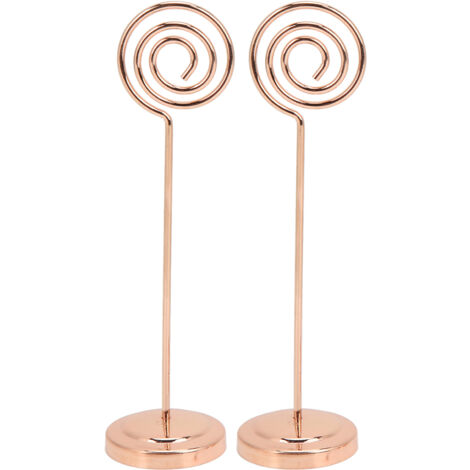 2 Pièces Support Numéro de Table Métallique, Design Semi-Cercle Stable, Technologie Électroplacée Or Rose pour Photos