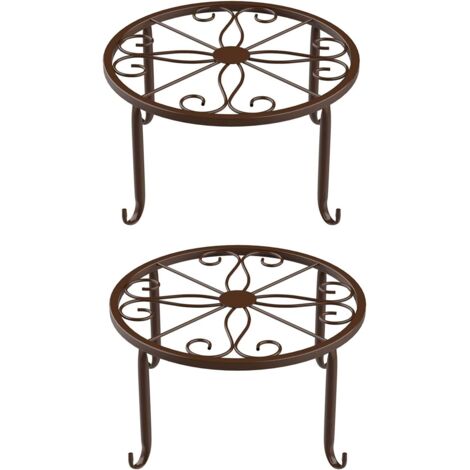 2 Pièces Support Pot Fleur en Métal, Stand de Fleurs Stand de Plantes, Trépied pour Plantes en Métal, Convient pour Les Bureaux et Les Balcons, Peut être Utilisé pour Placer des Pots Fleurs(Bronze)