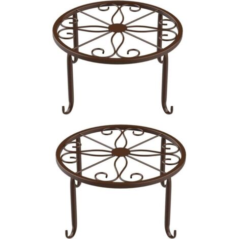 2 Pièces Support Pot Fleur en Métal, Stand de Fleurs Stand de Plantes, Trépied pour Plantes en Métal, Convient pour Les Bureaux et Les Balcons, Peut être Utilisé pour Placer des Pots Fleurs(Bronze)