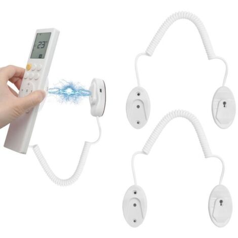 2 Pièces Support Telecommande Mural Supports Magnétiques pour Télécommandes avec Cordons à Ressort Supports Muraux