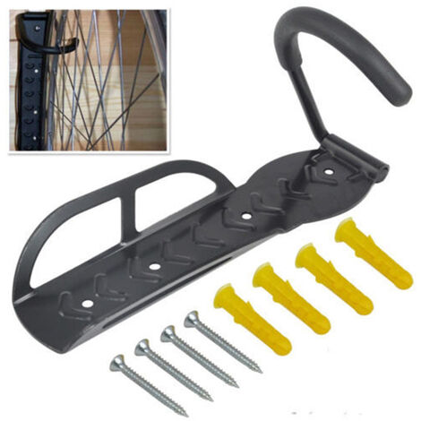 2 Pièces Support Velo Mural, Râteliers à Vélo, Vélos Supports Muraux avec Accessoires, Crochet pour Vélo en Acier, Range Velo Rangemen Intérieur/Magasin/Garage(Noir)