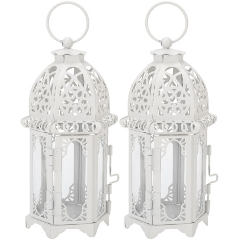 2 Pièces Supports de Bougies Suspendus en Fer Blanc Transparent, Décoration Murale Romantique Style Château pour Bougeoirs