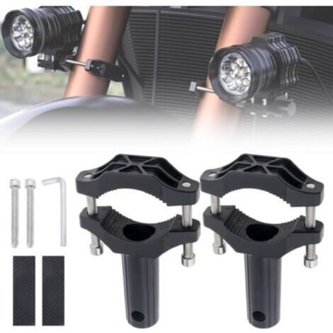 2 pièces Supports de fixation de lampe de fourche avant, Support de fixation de phare antibrouillard, Collier de fixation de tube d'extension pour moto