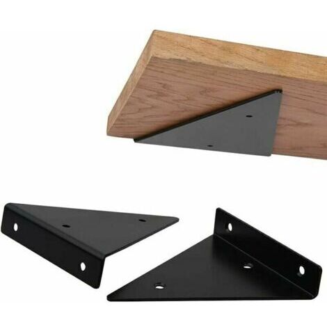 2 Pièces Supports d'étagère Flottants, Supports à Tablettes Muraux Triangulaires Invisibles, Equerre Etagere Murale Métal pour étagère