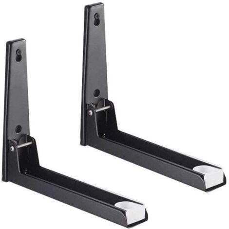 2 Pièces Supports Micro Ondes en Acier Inoxydable, Support Micro Ondes avec Bras Extensible, Support Mural Étagère pour Micro Ondes, pour Cuisine
