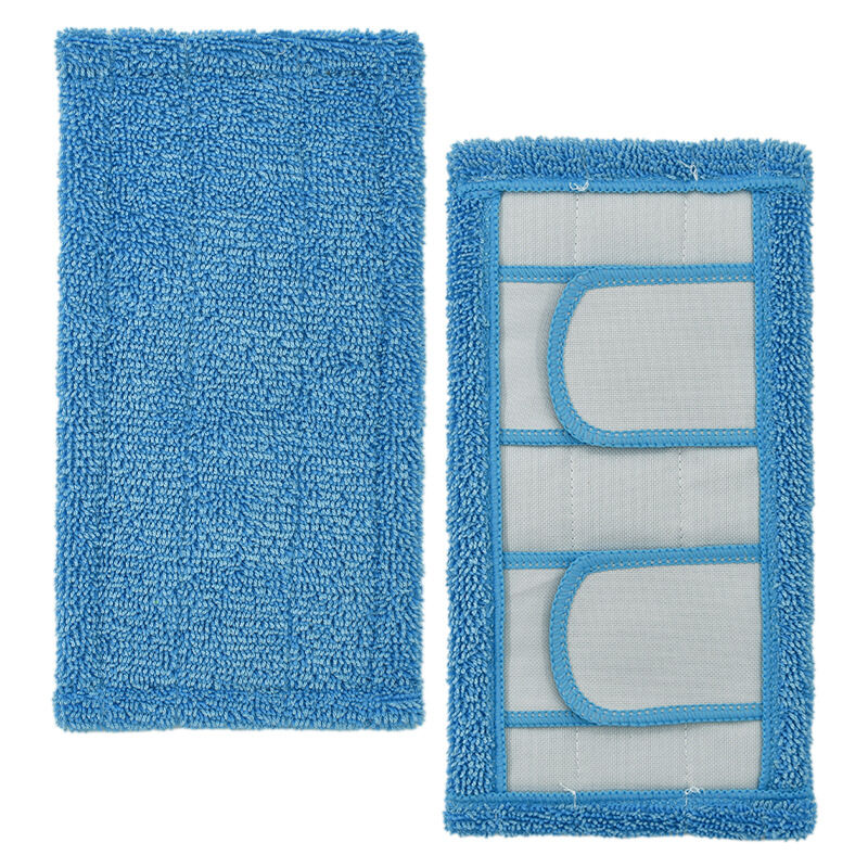 2 pièces swiffer plat collant mop chiffon mop coussin microfibre mop tête de mop tissu de remplacement - blue