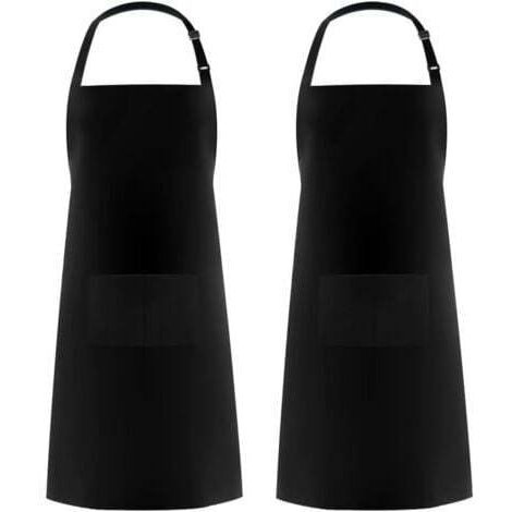 (2 Pièces )Tabliers de Cuisine pour Homme Femme, Tablier de Ménage Tabliers Porte-Outils avec 2 Poches pour Barbecue, Tablier Jardinier Adultes Ajustable pour Jardinage