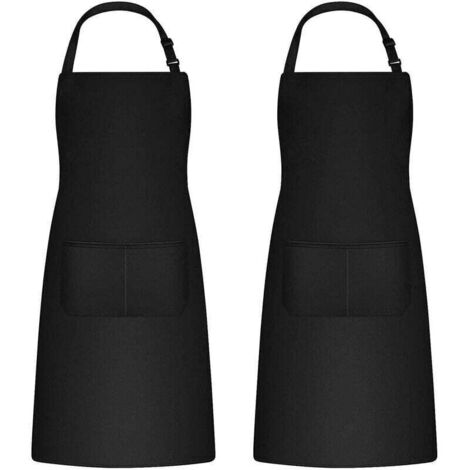 2 Pièces Tabliers de Cuisine pour Homme Femme, Tablier de Ménage Tabliers Porte-Outils avec 2 Poches pour Barbecue, Tablier Jardinier Adultes Ajustable pour Jardinage