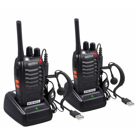 2 pièces talkie-walkie PMR 446MHz Émetteur-récepteur rechargeable professionnel