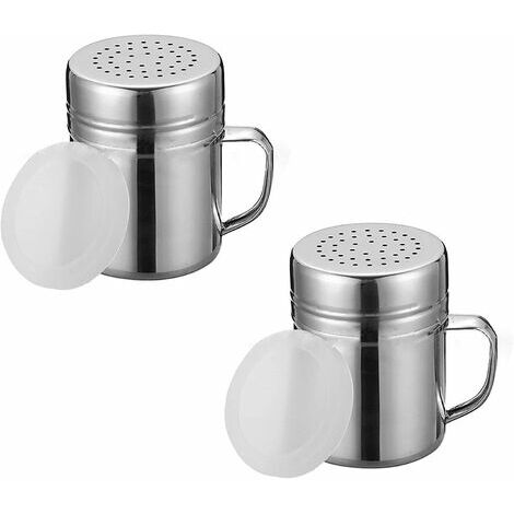 2 pièces Tamis De Cuisine,Farine saupoudreuses en Acier Inoxydable Tamis Patisserie Shaker Chocolat Glaçage Tamis De Cuisine,pour Cacao café Sucre sel Shaker