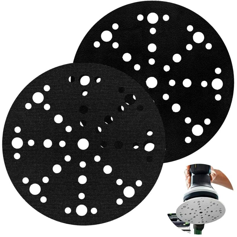 2 Pièces Tampons de Ponçage Souples 150mm - 49 Trous, Interface en Mousse Douce pour Plateaux de Ponçage et Polissage,Tampon en éponge Souple pour