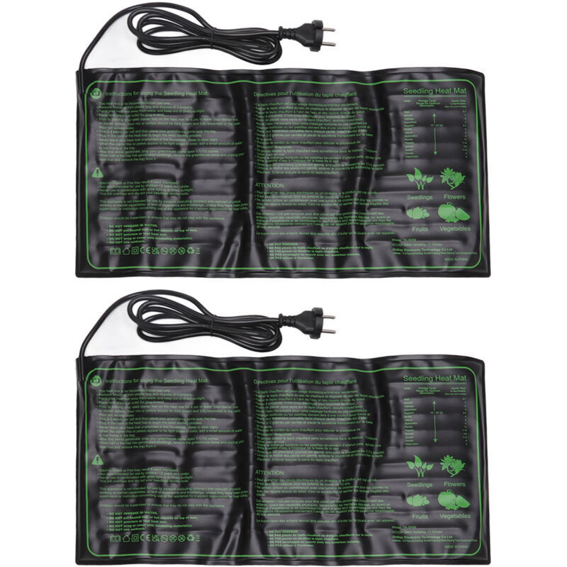 2 Pièces Tapis Chauffant Imperméable Pour Semis,Coussin à Température Constante pour la Croissance des Graines de Plantes,Prise UE 220-240V