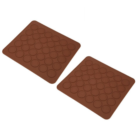 2 Pièces Tapis de Cuisson en Silicone Antiadhésif pour Macarons, 30 Cavités, Accessoire de Pâtisserie