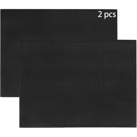 2 Pièces Tapis De Séchage, Microfibre, Absorbant, Pour Cuisine, Noir