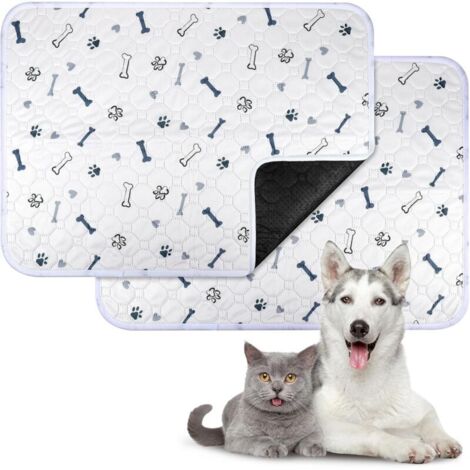 2 Pièces Tapis Éducateur pour Chien Lavable 4560cm, Tapis Ultra Absorbant Anti-Fuites et Antidérapant Réutilisable, Convient aux Chiens, Chats, Cochons d'Inde et Lapins
