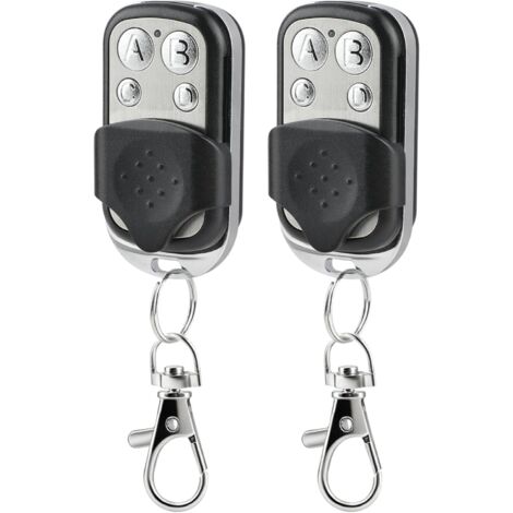 2 Pièces Télécommande Universelle 433,92 MHz pour Portail et Garage, Copieuse Rolling Code, 4 Boutons, pour Motorisation Coulissante, Télécommande Sans Fil pour Porte de Garage et Voiture