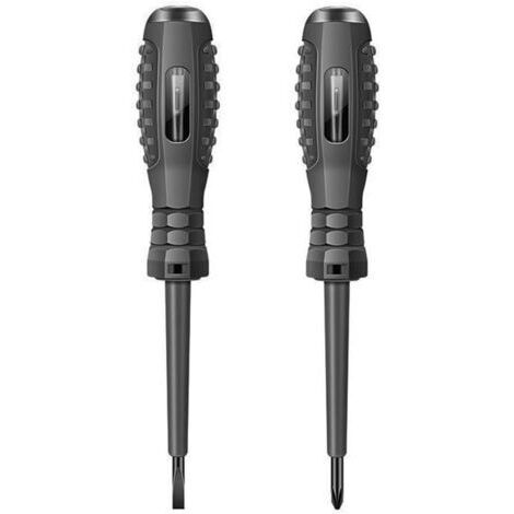 2 Pièces Testeur De Tension Détecteur Électrique Tournevis Testeur Stylo avec Tube Néon