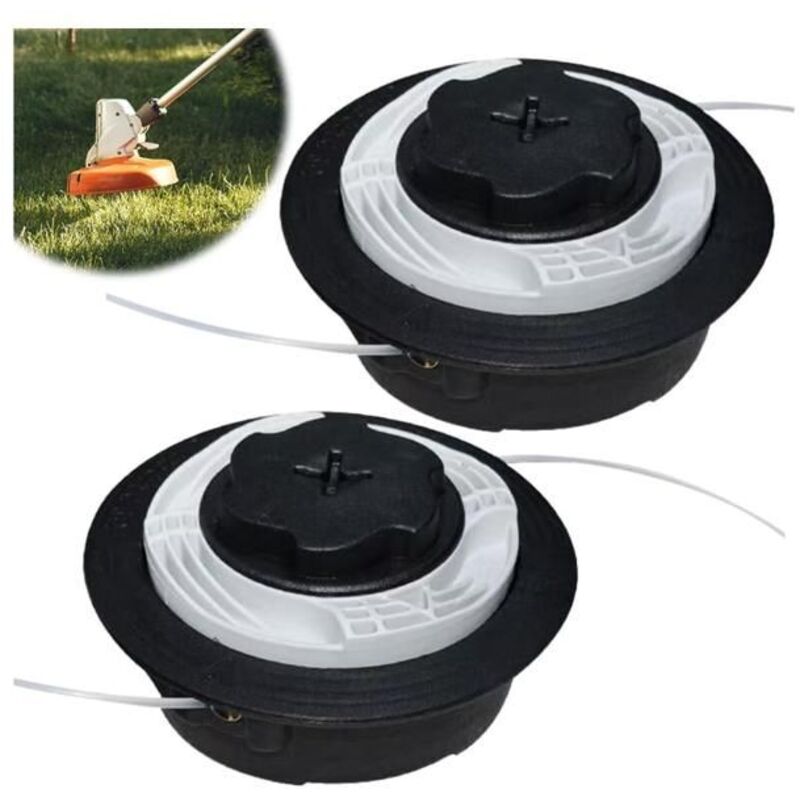 2 pièces Tête de débroussailleuse C6-2 pour Stihl FS38 FS40 FS50 FSE81, Tête Autocut C6-2, Accessoires pour coupe-bordures