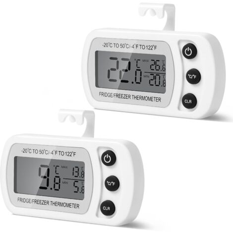 2 Pièces Thermomètre Numérique pour Réfrigérateur, Magnétique Thermometre Cuisine avec Crochet, Écran LCD Facile à Lire, pour Cuisines, Restaurants, Bars, Cafés
