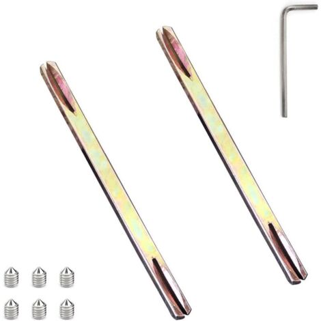 2 Pièces Tige Fendue pour Poignées, 8 x 130 mm Tige Carrée Fendue, avec Vis et Poignées, Bande Fendue à Tige Carrée