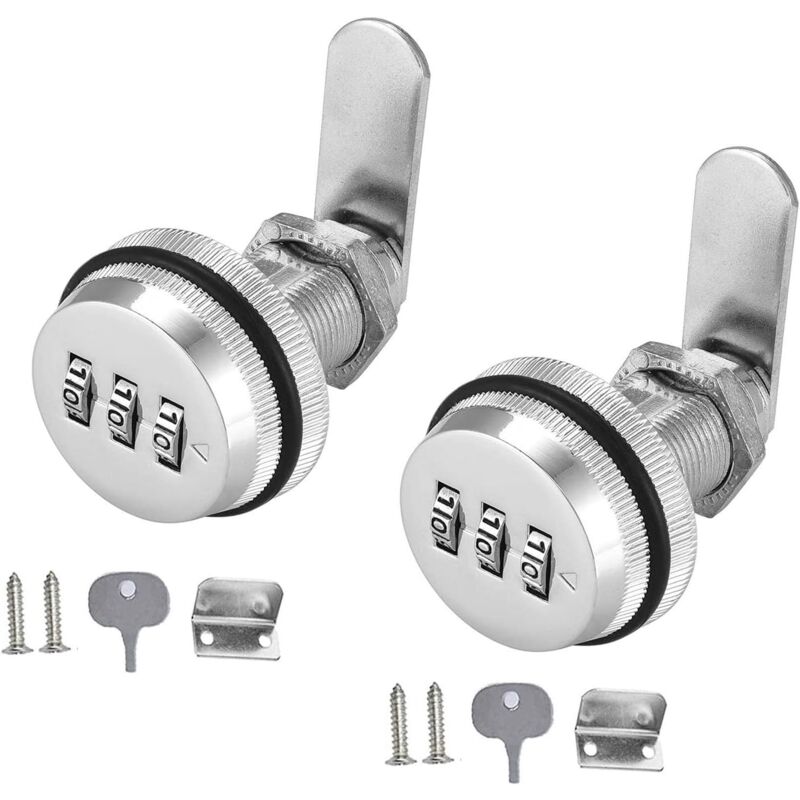 2 Pièces Tiroir de sécurité Boîte aux Lettres, Cam Cabinet Code Lock, Serrure à Came Sans Clé, Serrure de Combinaison, pour la Boîte aux Lettres du