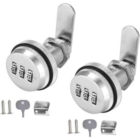 2 Pièces Tiroir de sécurité Boîte aux Lettres, Cam Cabinet Code Lock, Serrure à Came Sans Clé, Serrure de Combinaison, pour la Boîte aux Lettres du Tiroir de l'armoire