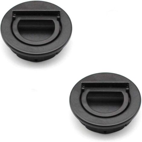 2 Pièces Trappes Affleurantes, Poignée de Trappe de Bateau , Marine Poignée pour Tiroirs, Armoires, Noir,41.2cm