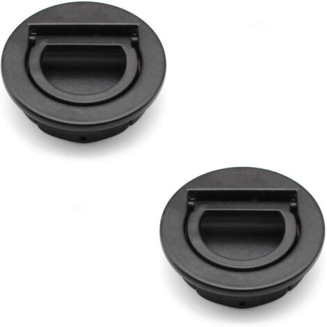 2 Pièces Trappes Affleurantes, Poignée de Trappe de Bateau , Marine Poignée pour Tiroirs, Armoires, Noir,41.2cm
