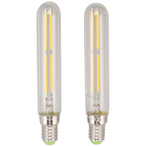 2 Pièces Tube LED Ampoule 4W 2300K Ampoules Tubulaires E14 Base T20x120 220 à 240V pour éclairage de Bureau Chambre (Transparent)