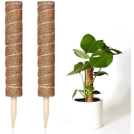 Lot de 4 mâts en mousse de 130 cm, 43,2 cm pour plantes grimpantes, totem  en fibre de coco pour plantes d'intérieur, extension de support Monstera