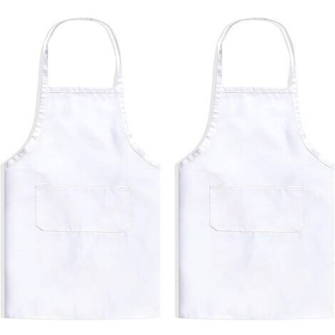 2 pièces - unisexe, taille ajustable - avec deux poches, lavable - convient aux chefs boulangers restaurants barbecues jardiniers et cafés