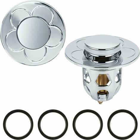 2 Pieces Universal Basin Stopper,Pop Up Sink Plug Anti-Blocked Drain Filter for Bath Kitchen Basin Sink,Applicable to Diameter 34-40mm(Silver)