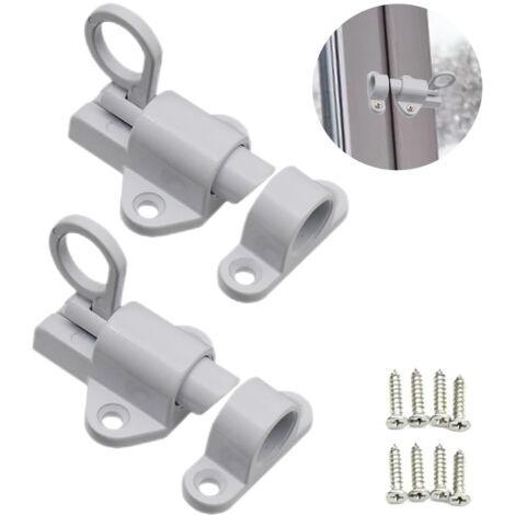 2 Pièces Verrou Automatiqu, Verrou Porte avec Vis, Alliage D'Aluminium Boulon Ressort, pour les Fenêtres, les Portes en Bois, les Portes D'armoire, les Portes de Balcon, les Portes de Jardin