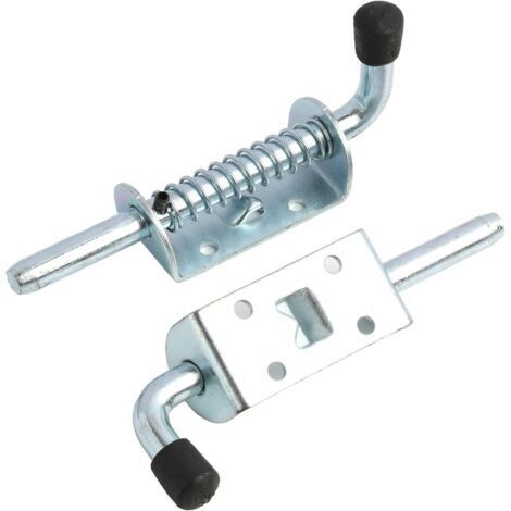 2 Pièces verrou porte exterieur de garage targette inox,Verrou de Porte Robuste pour Portes de Garage, Jardin, Placards, 10 x 128mm, Résistant à la Corrosion (Argent)