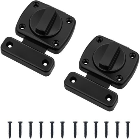 2 Pièces Verrou Porte Interieure Serrure Porte Interieure Loquet en Alliage de Zinc avec 6 Vis pour Sécurité Maison Salle de Bains Chambre wc Petit Loquet Noir