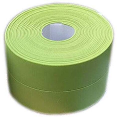 (2 pièces, vert) Plinthe souple - bande de finition pour cuisine et salle de bain, 38 mm, 3,2 m, joint autocollant, bande pliante flexible, joint d'étanchéité