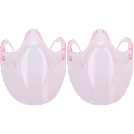 2 pièces Visière de Protection Faciale Transparente Anti-Éclaboussures Anti-Poussière Rouge