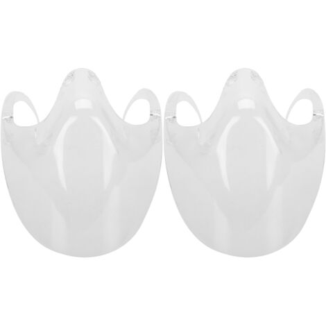 2 pièces Visière de Protection Transparente avec Crochets d'Oreille Anti-Poussière pour Adultes et Enfants