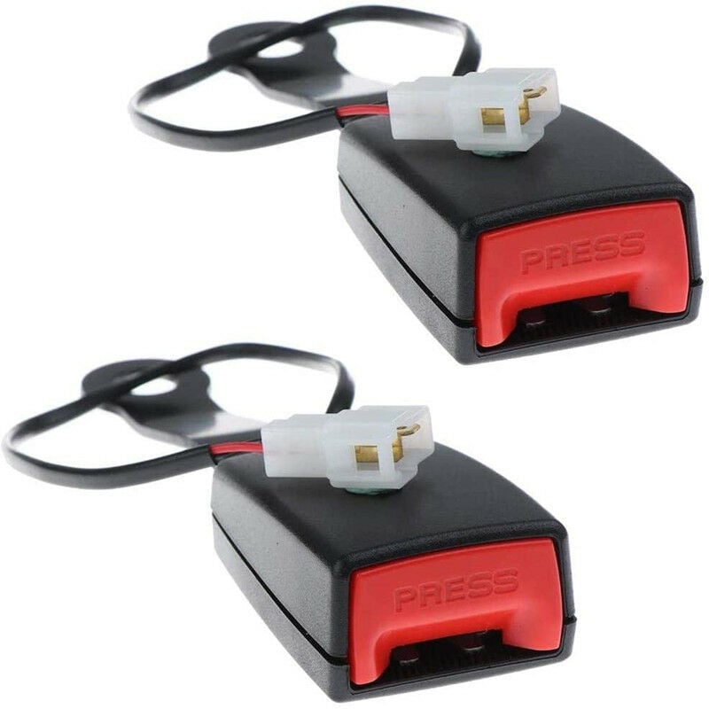 2 pièces voiture avant ceinture de sécurité serrure boucle prise connecteur avertissement