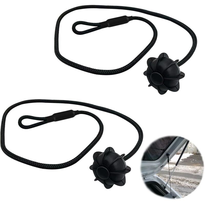 2 Pièces Voiture Corde de Fixation Universelle, Cordons de Maintien pour Etagères Arrière de Voiture, Clip Fixation Plage Arrière Corde Coffre avec