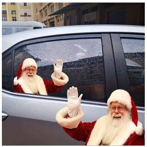 2 Pieces Waterproof Realistic Waving Santa Claus Sticker