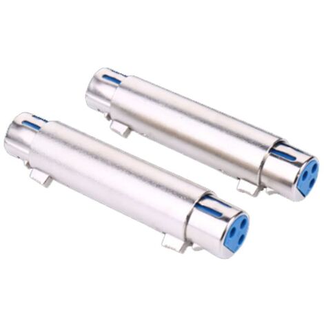 2 pièces XLR 3 Broches Femelle à Femelle câble Adaptateur changeur coupleur pour Microphone Audio etc.